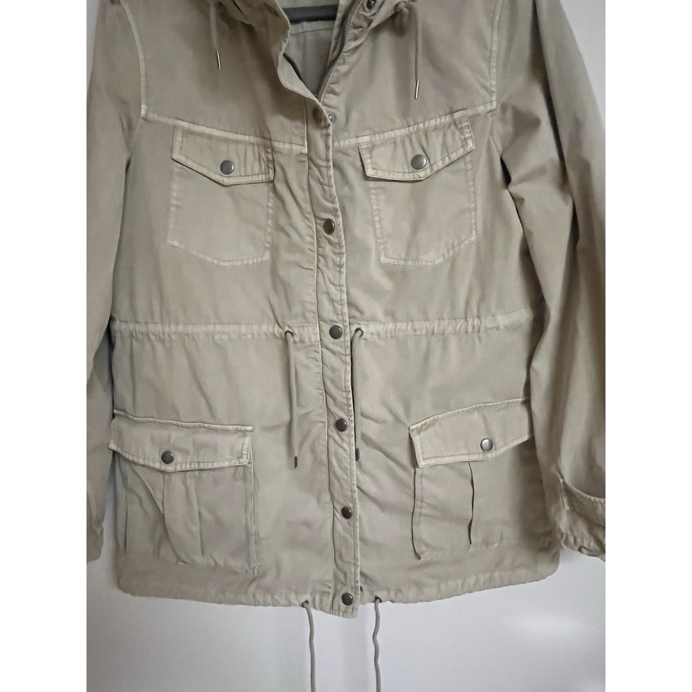 Apt. 9 Womens XL Khaki Utility Coat Field Jacket Spring Classic Casual Cargo Tan - Picture 5 of 15